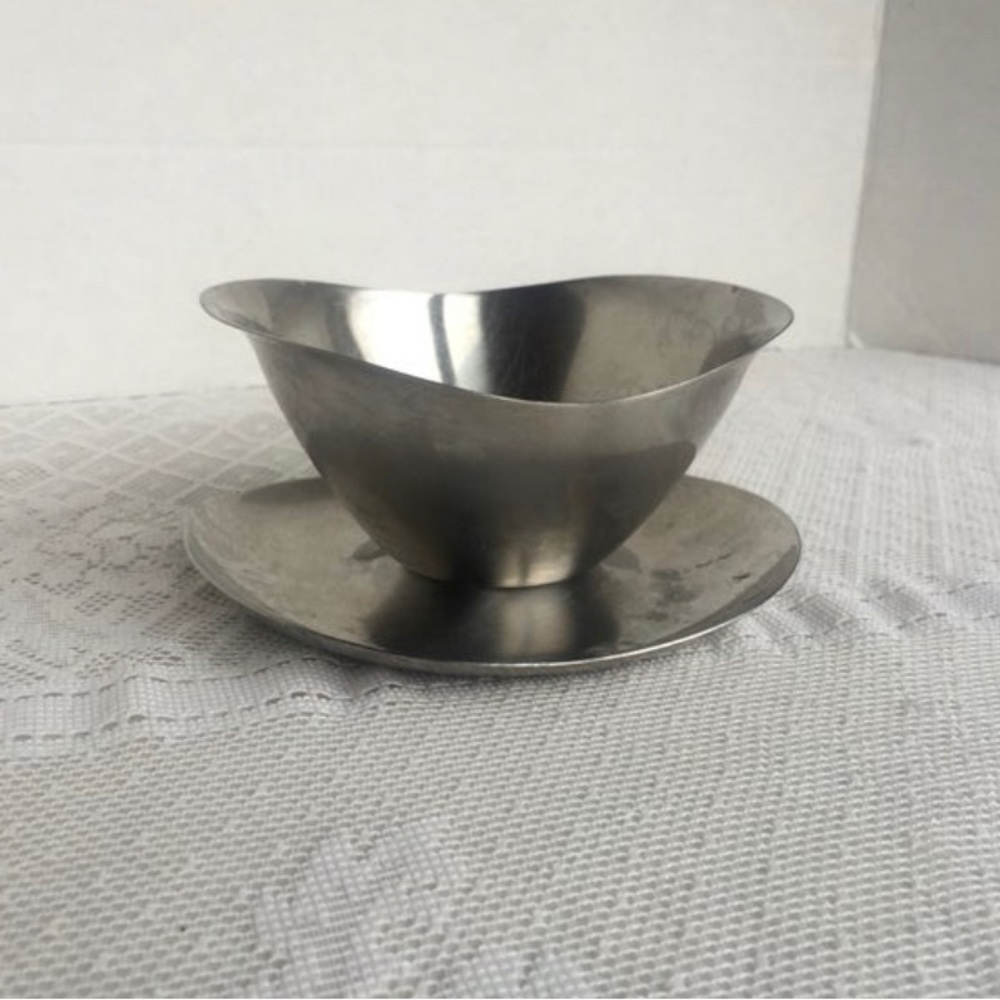 Vintage Stainless Steel Gravy Boat